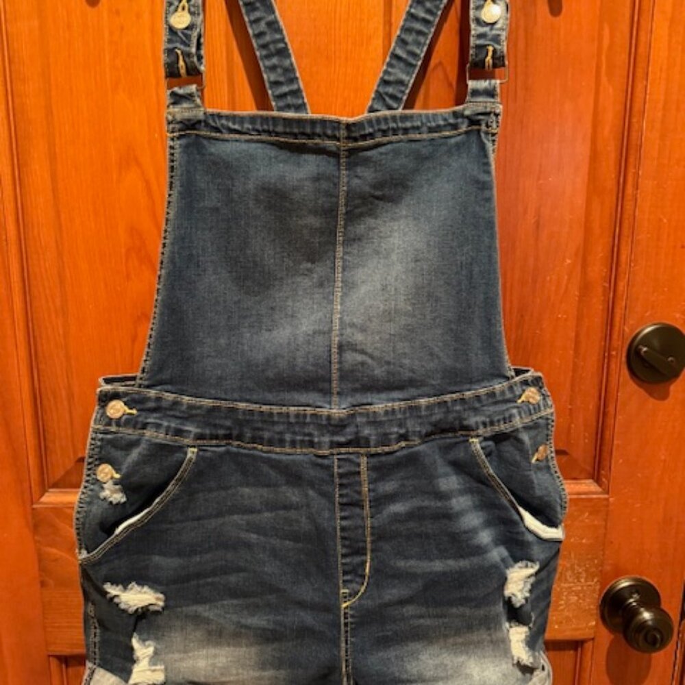 SOLD,,,,,Womens Denizen Levi’s Denim Shortall Overalls, Extra LG Western Country